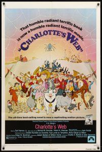 5c121 CHARLOTTE'S WEB 1sh '73 E.B. White's farm animal cartoon classic!