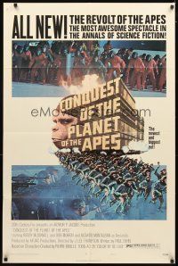 5c140 CONQUEST OF THE PLANET OF THE APES style B 1sh '72 Roddy McDowall, the revolt of the apes!