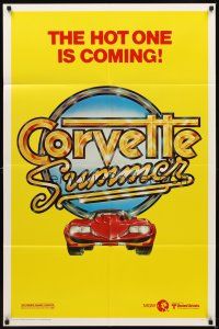 5c142 CORVETTE SUMMER teaser 1sh '78 Mark Hamill, cool art of custom Corvette!
