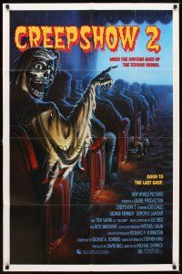 5c151 CREEPSHOW 2 1sh '87 Tom Savini, great Winters artwork of skeleton guy in theater!