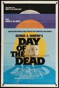 5c157 DAY OF THE DEAD w/COA 1sh '85 George Romero's Night of the Living Dead zombie horror sequel!