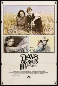 5c159 DAYS OF HEAVEN 1sh '78 Richard Gere, Brooke Adams, directed by Terrence Malick!