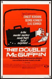 5c185 DOUBLE McGUFFIN 1sh '79 Ernest Borgnine, George Kennedy, really cool suitcase art!