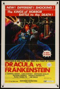 5c188 DRACULA VS. FRANKENSTEIN 1sh '71 monster art of the kings of horror battling to the death!