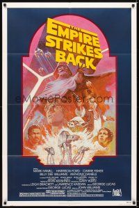 5c204 EMPIRE STRIKES BACK 1sh R82 George Lucas sci-fi classic, cool artwork by Tom Jung!