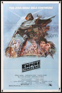 5c206 EMPIRE STRIKES BACK style B 1sh '80 George Lucas sci-fi classic, cool artwork by Tom Jung!