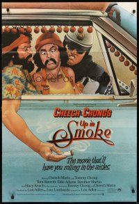 5c922 UP IN SMOKE English 1sh '78 Cheech & Chong marijuana drug classic, cool different art!