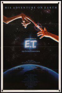 5c198 E.T. THE EXTRA TERRESTRIAL 1sh '82 Drew Barrymore, Steven Spielberg classic, Alvin art!