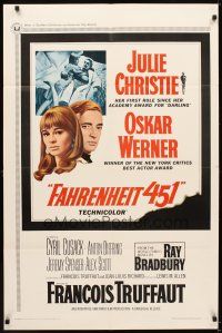 5c217 FAHRENHEIT 451 1sh '67 Francois Truffaut, Julie Christie, Oskar Werner, Ray Bradbury!