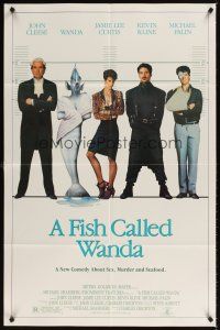5c231 FISH CALLED WANDA 1sh '88 John Cleese, sexy Jamie Lee Curtis, Kline & Palin!