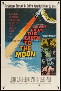5c263 FROM THE EARTH TO THE MOON 1sh '58 Jules Verne's boldest adventure dared by man!