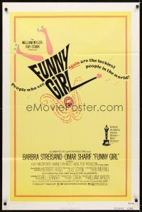 5c264 FUNNY GIRL 1sh R72 Barbra Streisand, Omar Sharif, directed by William Wyler!