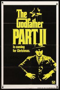 5c279 GODFATHER PART II advance 1sh '74 Al Pacino in Francis Ford Coppola classic crime sequel!