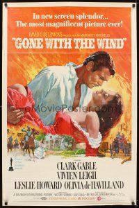 5c281 GONE WITH THE WIND 1sh R70 Clark Gable, Vivien Leigh, de Havilland, all-time classic!