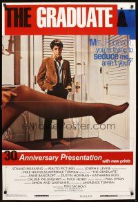 5c285 GRADUATE 1sh R98 classic image of Dustin Hoffman & Anne Bancroft's sexy leg!