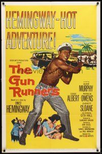 5c296 GUN RUNNERS 1sh '58 Audie Murphy, directed by Don Siegel, written by Ernest Hemingway!