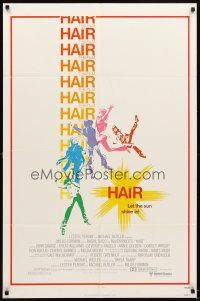 5c299 HAIR 1sh '79 Milos Forman, Treat Williams, musical, let the sun shine in!