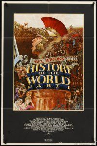 5c314 HISTORY OF THE WORLD PART I 1sh '81 artwork of Roman soldier Mel Brooks by John Alvin!