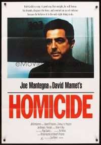 5c322 HOMICIDE int'l 1sh '91 David Mamet, cool image of Joe Mantegna!