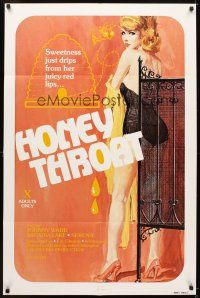 5c323 HONEY THROAT 1sh '80 sweetness just drips from her juicy red lips, great sexy art!
