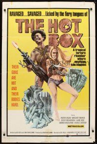 5c327 HOT BOX 1sh '72 ravaged savaged sexy babes fight back with their guns and their bodies!