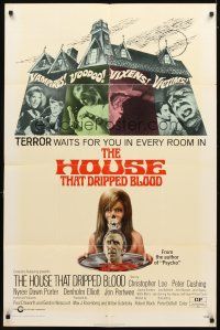 5c335 HOUSE THAT DRIPPED BLOOD 1sh '71 Christopher Lee, Vampires! Voodoo! Vixens! Victims!