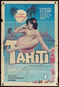 5c344 I AM CURIOUS TAHITI 1sh '70 sexy artwork of the fabulous Maria Pia!