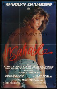 5c350 INSATIABLE 1sh '80 super sexy topless Marilyn Chambers in short shorts is Insatiable!