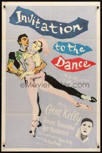 5c361 INVITATION TO THE DANCE 1sh '56 great artwork of Gene Kelly dancing with Tamara Toumanova!