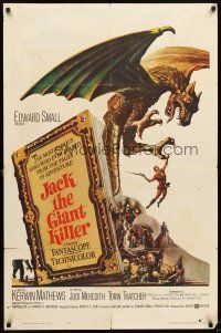 5c369 JACK THE GIANT KILLER 1sh '62 Kerwin Mathews, Judi Meredith, wild fantasy art!