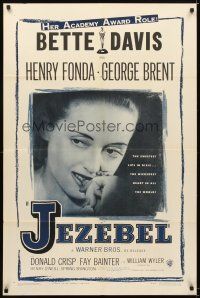 5c376 JEZEBEL 1sh R48 Bette Davis, Henry Fonda, George Brent, directed by William Wyler!
