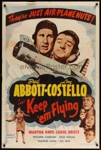 5c384 KEEP 'EM FLYING 1sh R53 Bud Abbott & Lou Costello, just air-plane nuts!