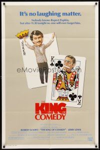 5c389 KING OF COMEDY 1sh '83 Robert DeNiro, Martin Scorsese, Jerry Lewis, cool playing card art!