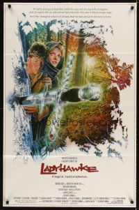 5c402 LADYHAWKE 1sh '85 Drew art of Michelle Pfeiffer & young Matthew Broderick!