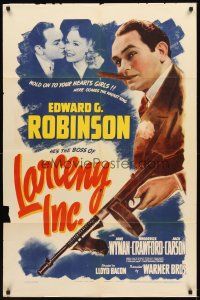5c407 LARCENY INC. 1sh '42 Edward G. Robinson will steal the gold right out of your teeth!