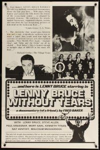 5c419 LENNY BRUCE WITHOUT TEARS 1sh '75 documentary great American satirist!