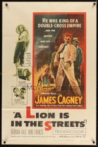 5c429 LION IS IN THE STREETS 1sh '53 the gutter was James Cagney's throne, Anne Francis!