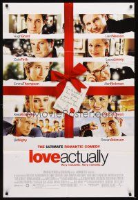 5c445 LOVE ACTUALLY DS 1sh '03 Hugh Grant, Laura Linney, Knightley & Rowan Atkinson!