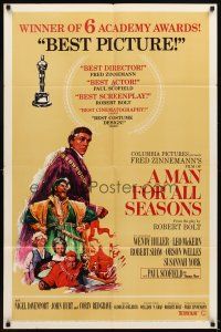 5c464 MAN FOR ALL SEASONS style C 1sh '67 Paul Scofield, Robert Shaw, Best Picture Academy Award!