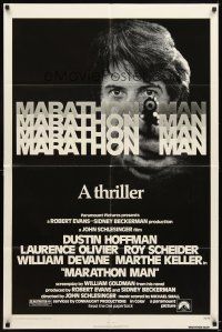 5c481 MARATHON MAN 1sh '76 cool image of Dustin Hoffman, John Schlesinger classic thriller!