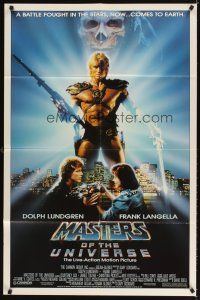 5c488 MASTERS OF THE UNIVERSE 1sh '87 great image of Dolph Lundgren as He-Man!