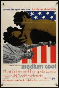 5c494 MEDIUM COOL 1sh '69 Haskell Wexler's X-rated 1960s counter-culture classic!