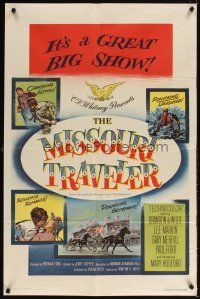 5c501 MISSOURI TRAVELER 1sh '58 it's a great big show with crackling action & rollicking laughter!