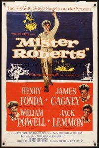 5c502 MISTER ROBERTS 1sh '55 Henry Fonda, James Cagney, William Powell, Jack Lemmon,John Ford