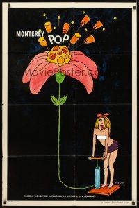 5c508 MONTEREY POP 1sh '68 D.A. Pennebaker, rock & roll, great sexy Tomi Ungerer art!