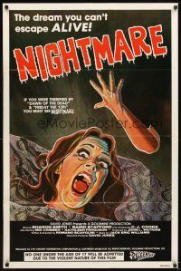 5c537 NIGHTMARE 1sh '81 wild cartoony horror image, the dream you can't escape ALIVE!