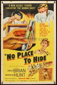 5c540 NO PLACE TO HIDE 1sh '56 biological germ warfare will wipe out the human race!