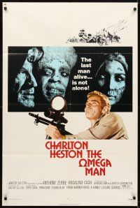 5c548 OMEGA MAN 1sh '71 Charlton Heston is the last man alive, and he's not alone!