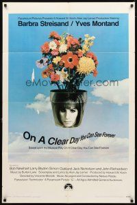 5c552 ON A CLEAR DAY YOU CAN SEE FOREVER 1sh '70 cool image of Barbra Streisand in flower pot!