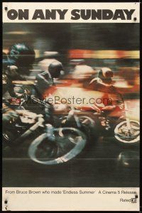 5c553 ON ANY SUNDAY 1sh '71 Bruce Brown classic, Steve McQueen, motorcycle racing!